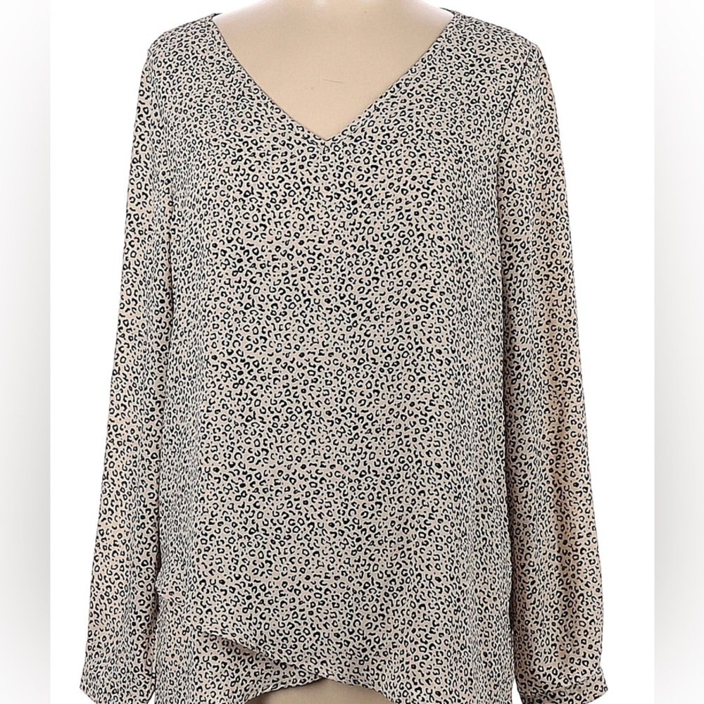 Chelsea and Theodore leopard print blouse, size M.